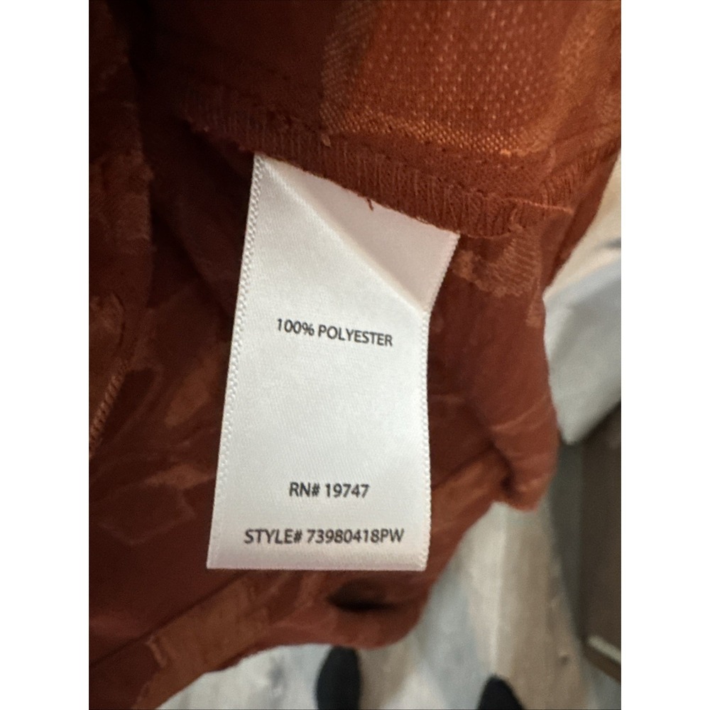The Pioneer Woman NWT Burnt Orange Long Sleeve Button Front Sheer Tunic XXL - Picture 8 of 8